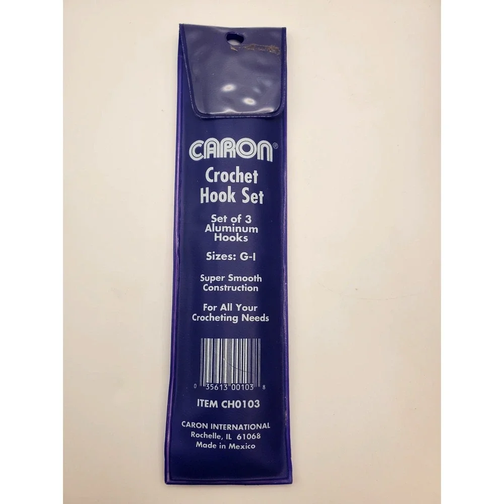 Vintage Caron Aluminum Crochet Hook Set - 3 Hooks (G, H, I)